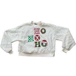 Miss Chievous Large Soft Plush Christmas Ho Ho Ho Sequined Top Long Sleeve